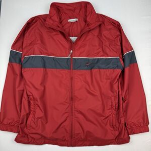 Vintage 90s Nike Windbreaker Jacket Mens XL Red Black Gray Colorblock Full Zip